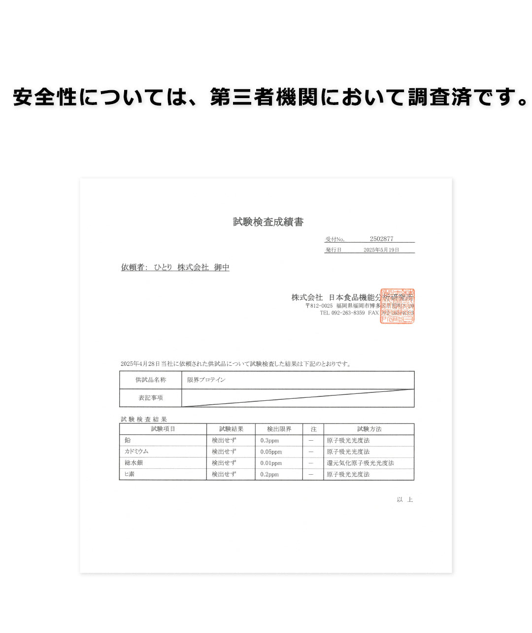 【定期購入で初回半額】人工甘味料、保存料無添加 限界プロテイン【重金属・鉛・カドミウム検査済み/不検出】
